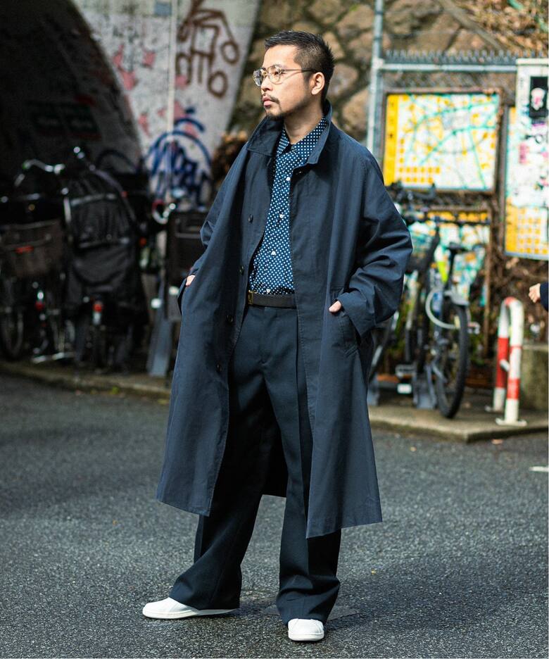 LE / エルイー】C/P ギャバ バルカラーコート（ステンカラーコート  