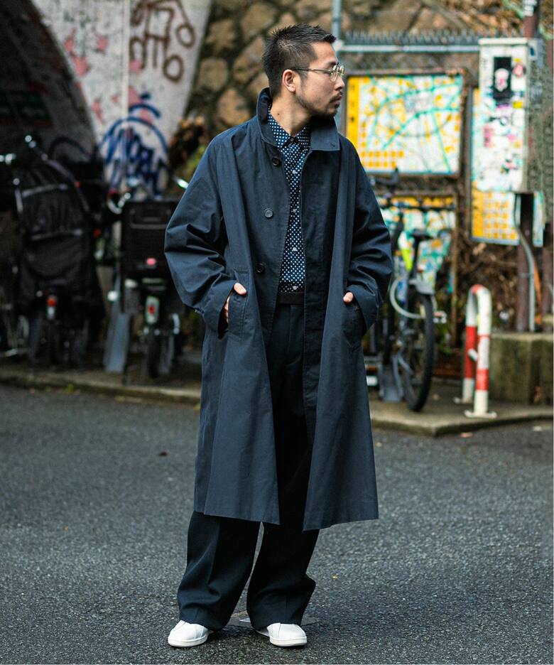 LE / エルイー】C/P ギャバ バルカラーコート（ステンカラーコート 