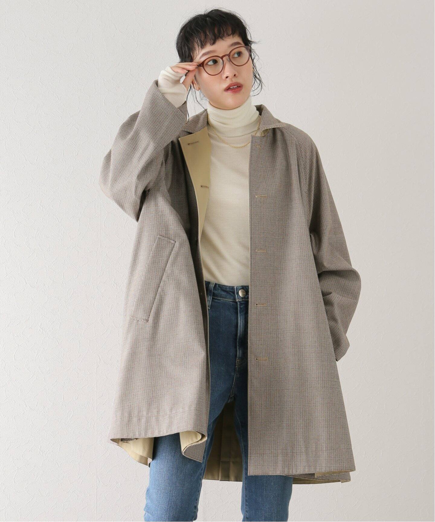 TICCAティッカリバーシブルステンカラーショートコート 