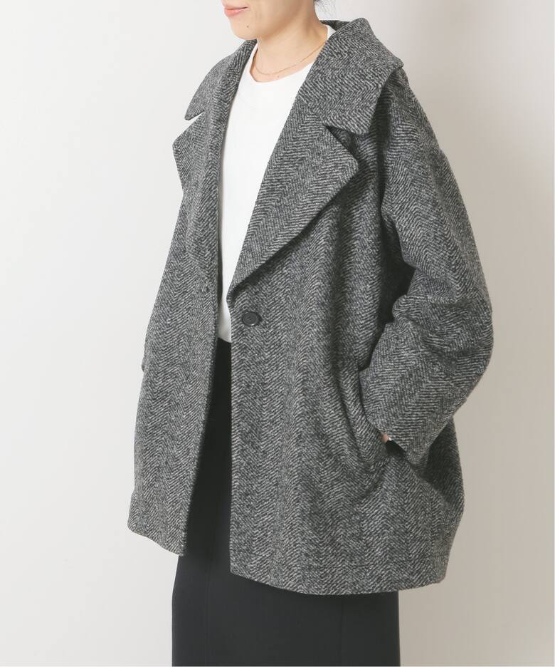 Wスライバーヘリンボーンミドルコート（その他ブルゾン／アウター  