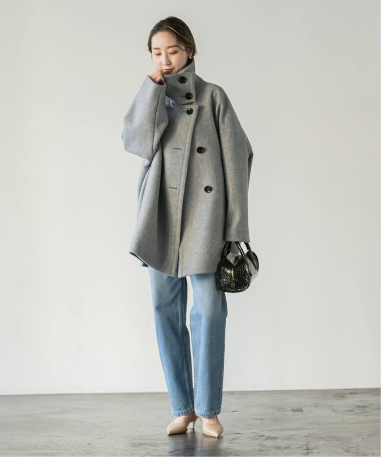 メルトンスタンドカラーオーバーコート（その他ブルゾン／アウター  