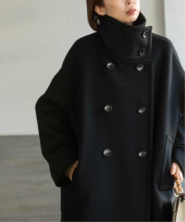 メルトンスタンドカラーオーバーコート（その他ブルゾン／アウター  