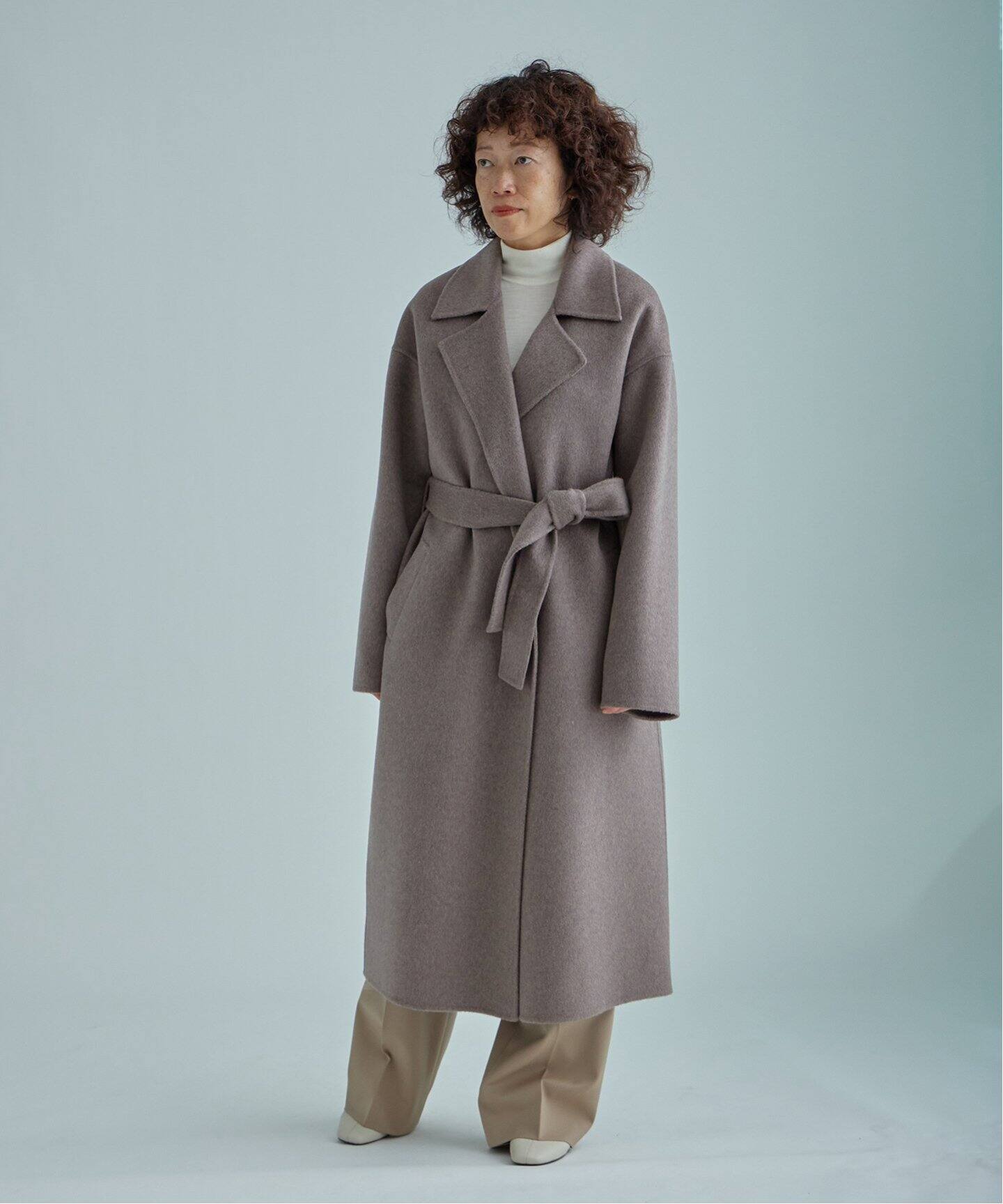 美品】バーバリー カシミア入りウールコート エンファグロー 濃紺 140