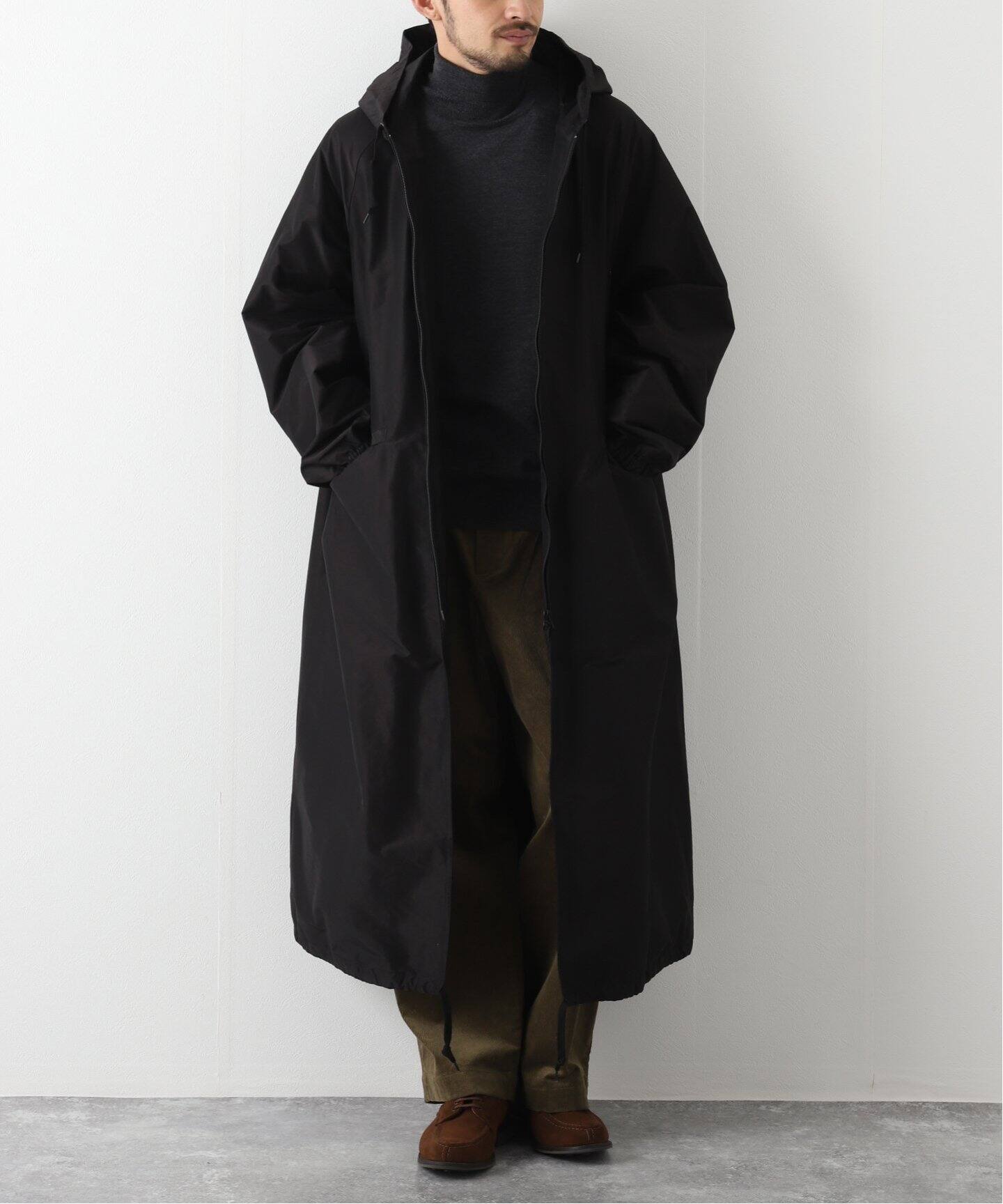 COMOLI / コモリ】 コットンシルク フーデッドロングコート（フード  