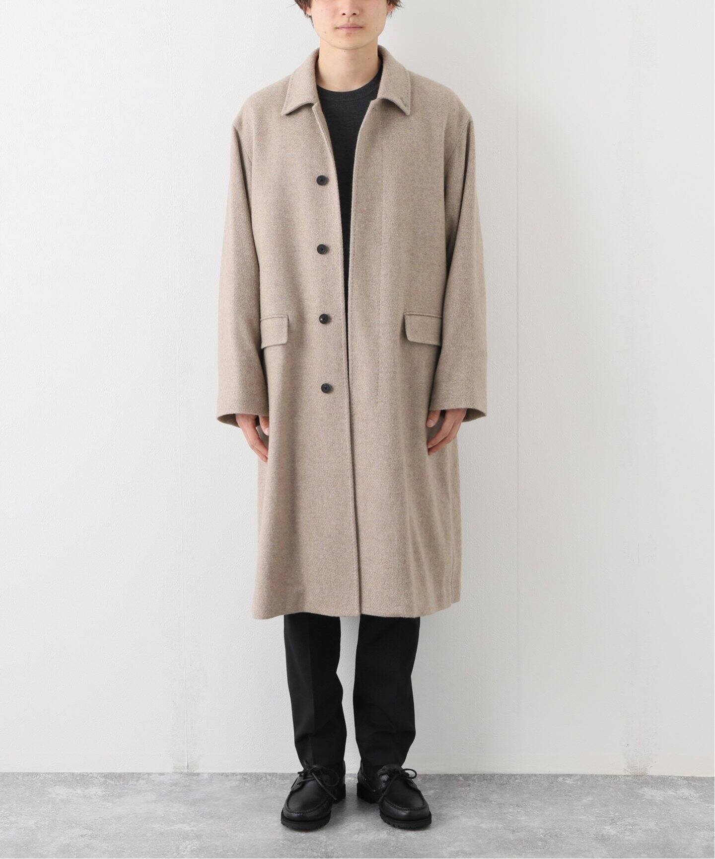 ATON/エイトン】 WASHED CASHMERE BALMACAAN COAT（ステンカラーコート  
