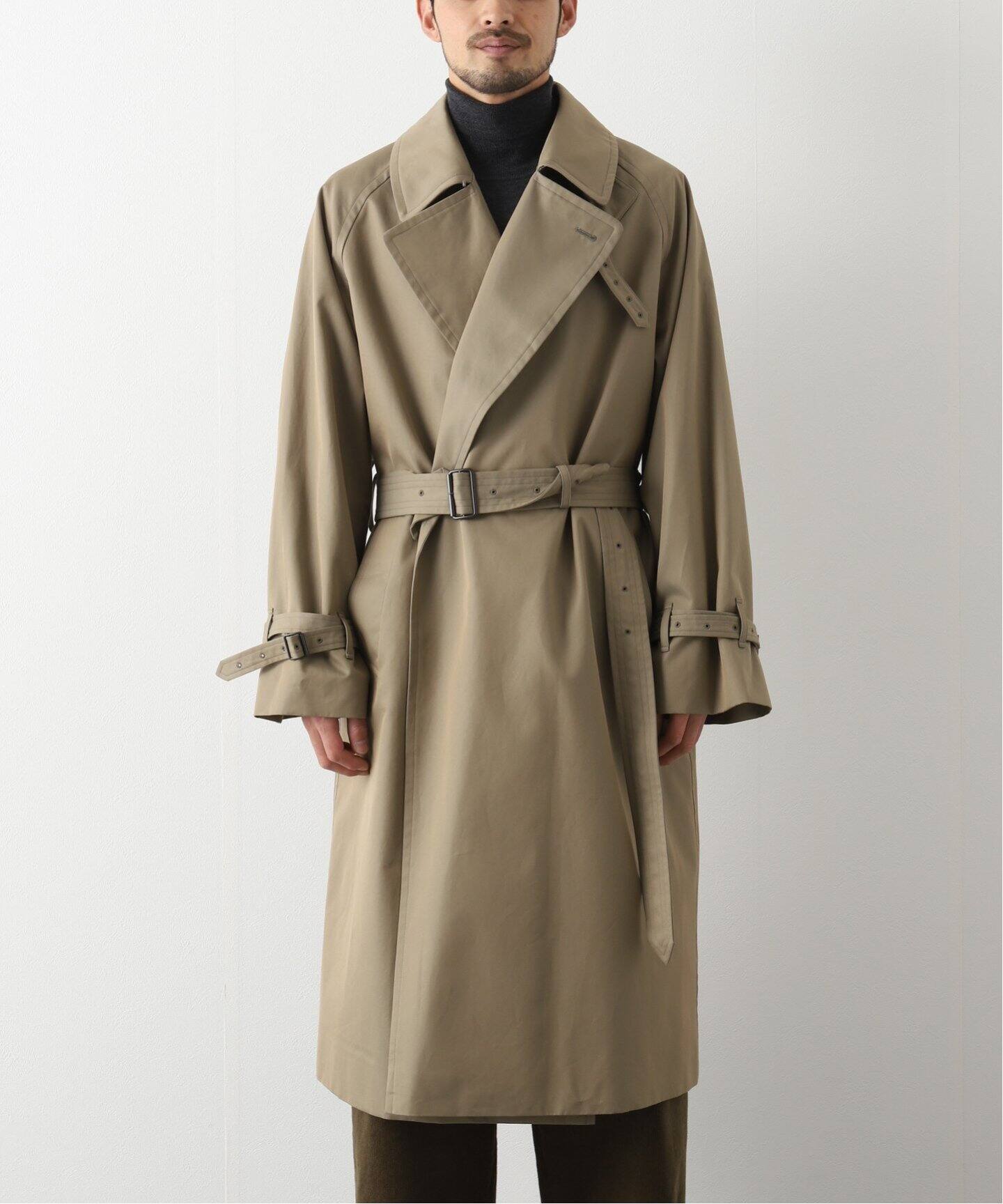 blurhms / ブラームス】Gabardine Double Belt Trench（トレンチコート 