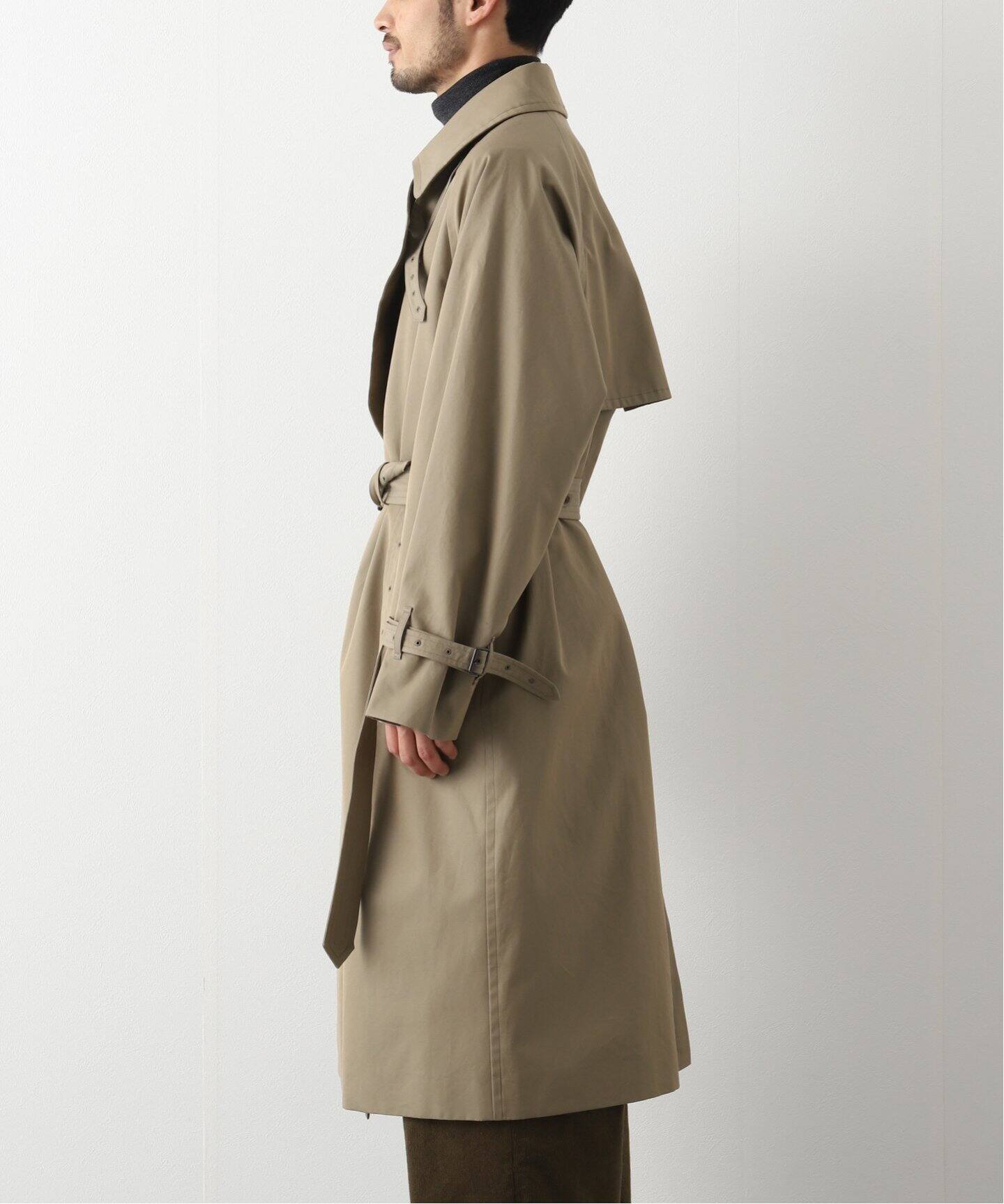 blurhms / ブラームス】Gabardine Double Belt Trench（トレンチコート 
