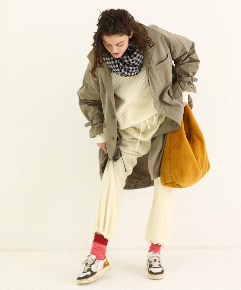 メモリーギャバ ハイネックコート（その他ブルゾン／アウター  