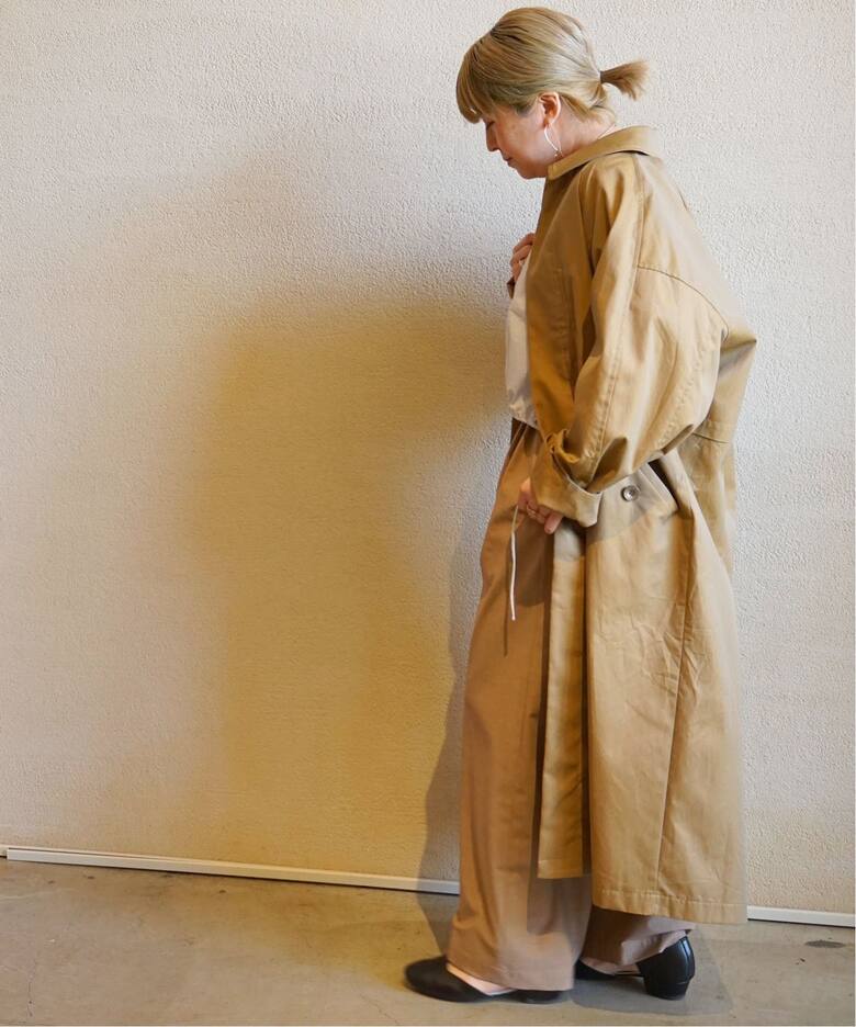 シャンブレーギャバ ステンコート（ステンカラーコート  