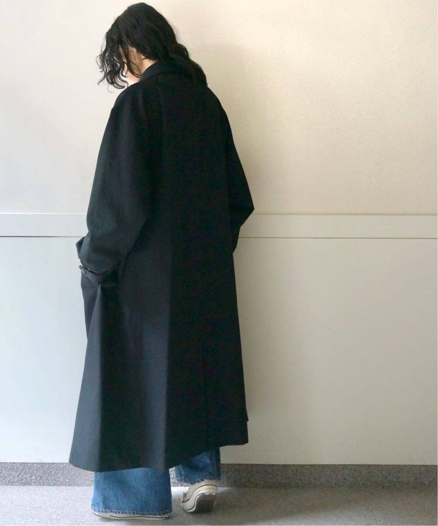 ATON/エイトン】WOOL LINEN TWILL BALMACAAN COAT（ステンカラーコート 
