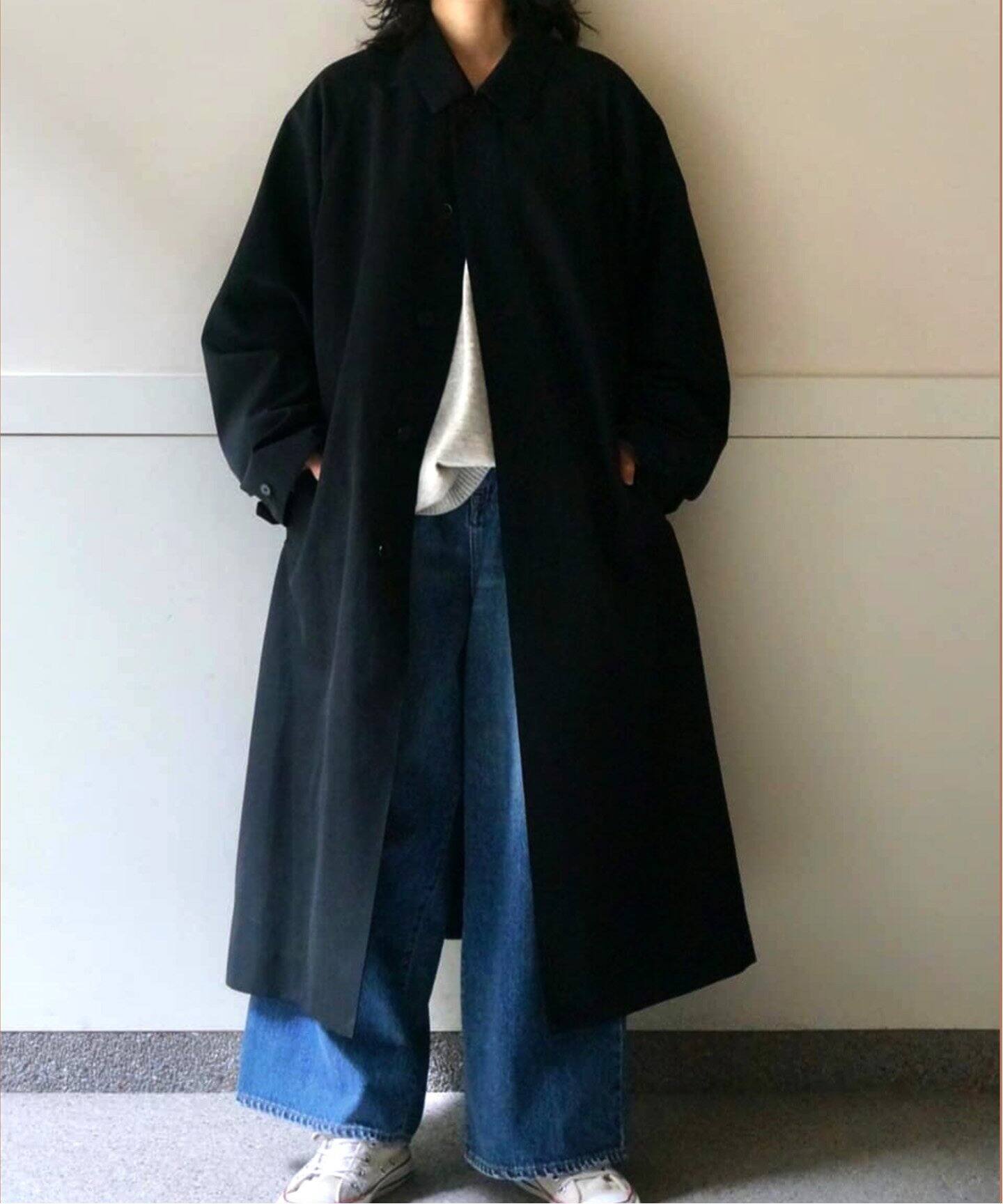 ATON/エイトン】WOOL LINEN TWILL BALMACAAN COAT（ステンカラーコート 