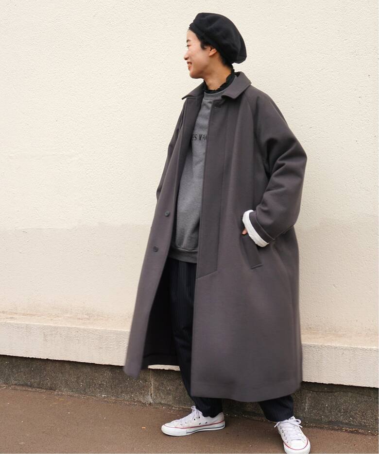 ATON/エイトン】SUPER 160S BALMACAAN COAT（ステンカラーコート 