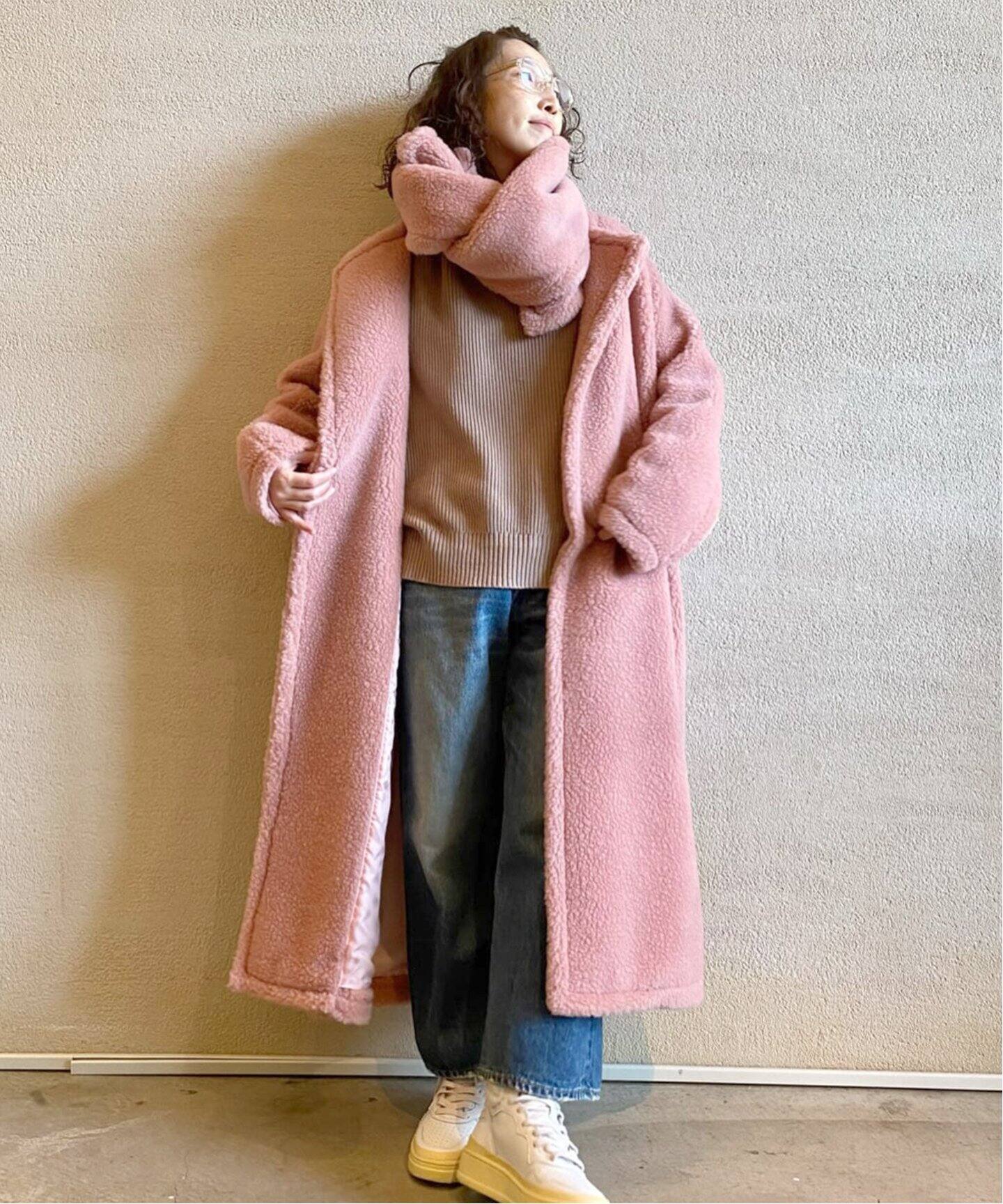 北欧暮らしの道具店 大人のためのウールボアコート(マフラー付き) （M 