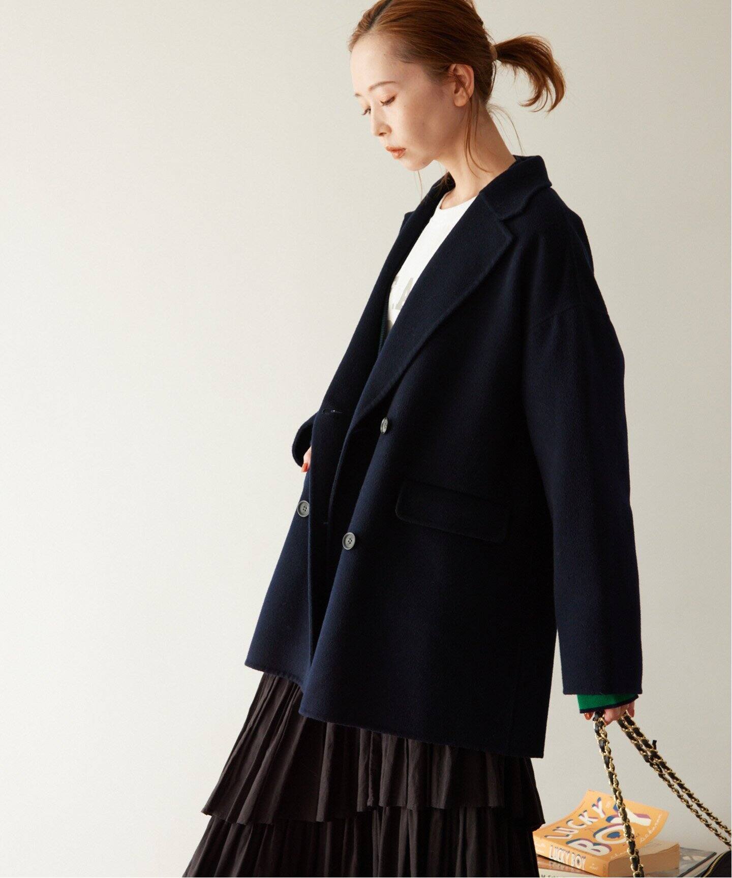 ウールナイロンリバーオーバーサイズジャケットコート（その他ブルゾン  