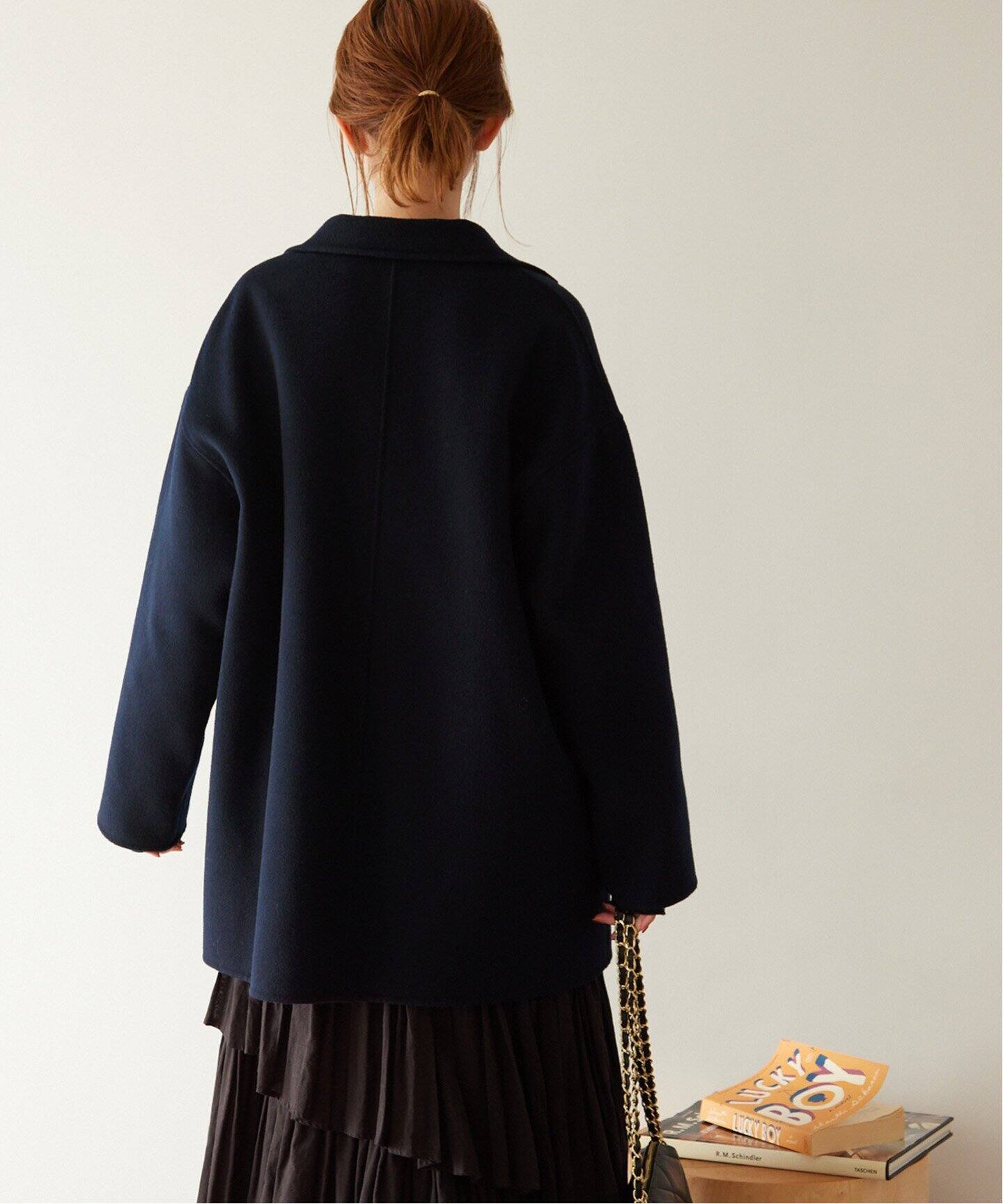 ウールナイロンリバーオーバーサイズジャケットコート（その他ブルゾン  