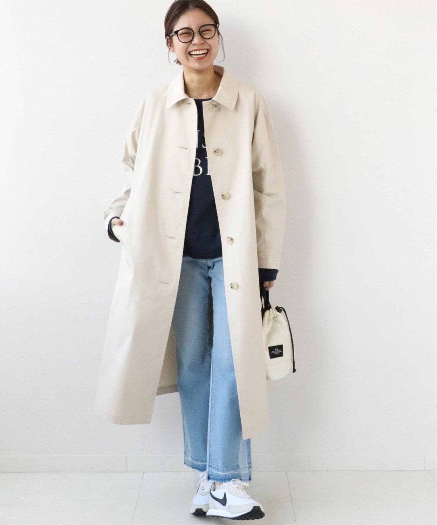 追加》オーガニックコットン混ステンカラーコート（ステンカラー  