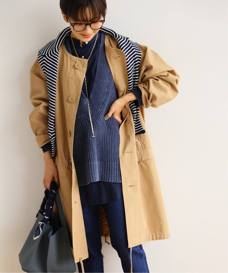 ROYAL NAVY/ロイヤルネイビー】NOCOLLAR COAT：コート◇（ミリタリー 