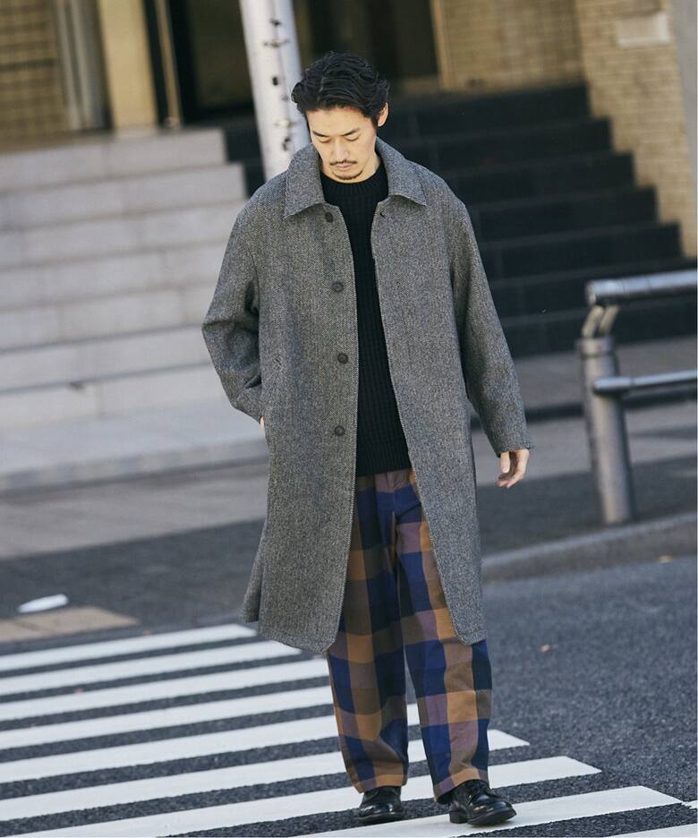 WOOL CHECK バルカラー コート（ステンカラーコート）｜JOURNAL 