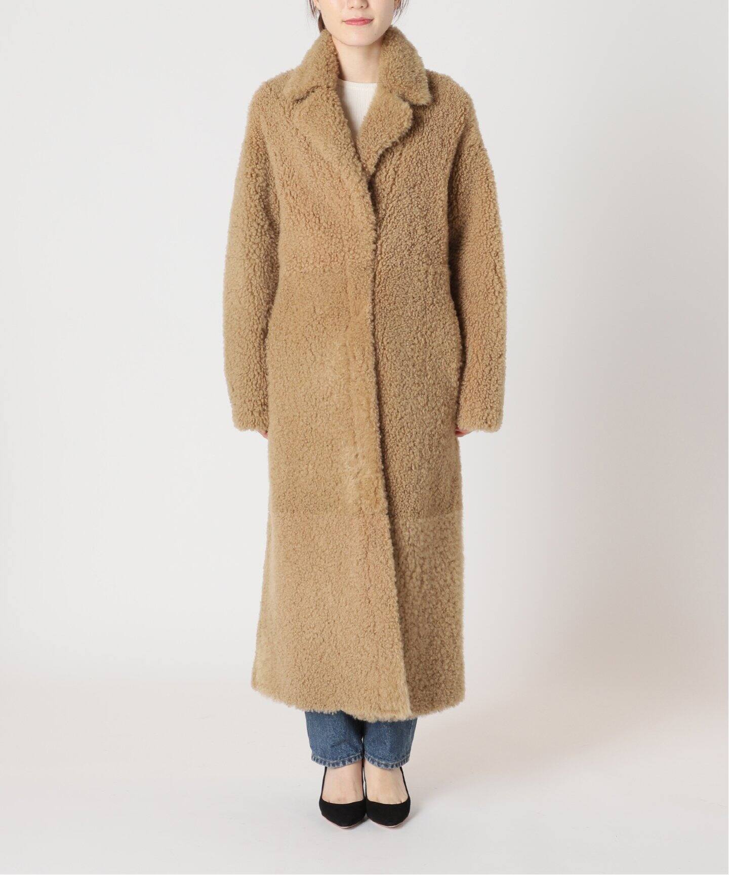 黒 ファー付きモッズコート GIANNI GUAGLIANONE（G.GUAGLIANONE 