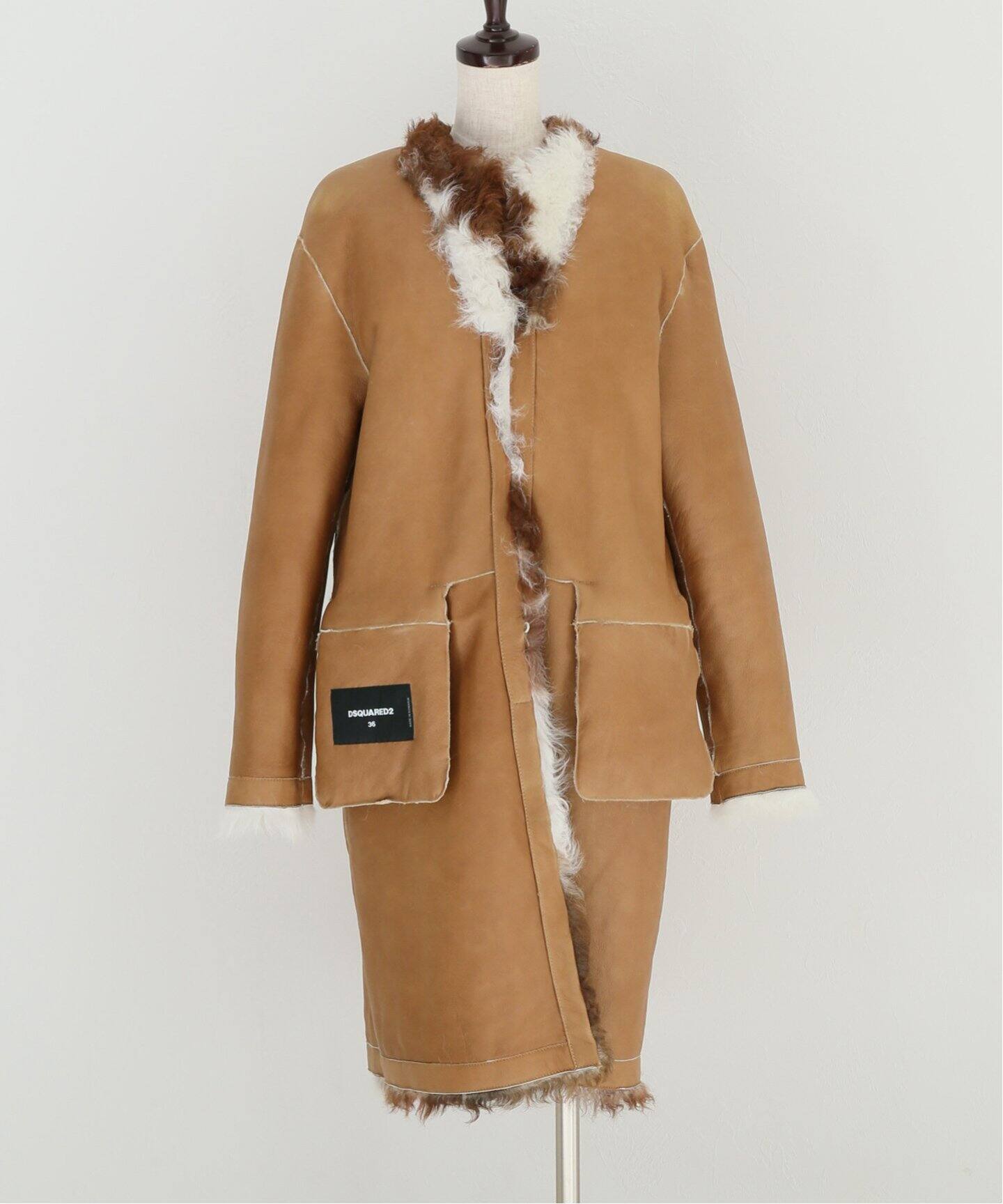 DSQUARED2/ディースクエアード】Cocoon オーバーコート（ムートン 