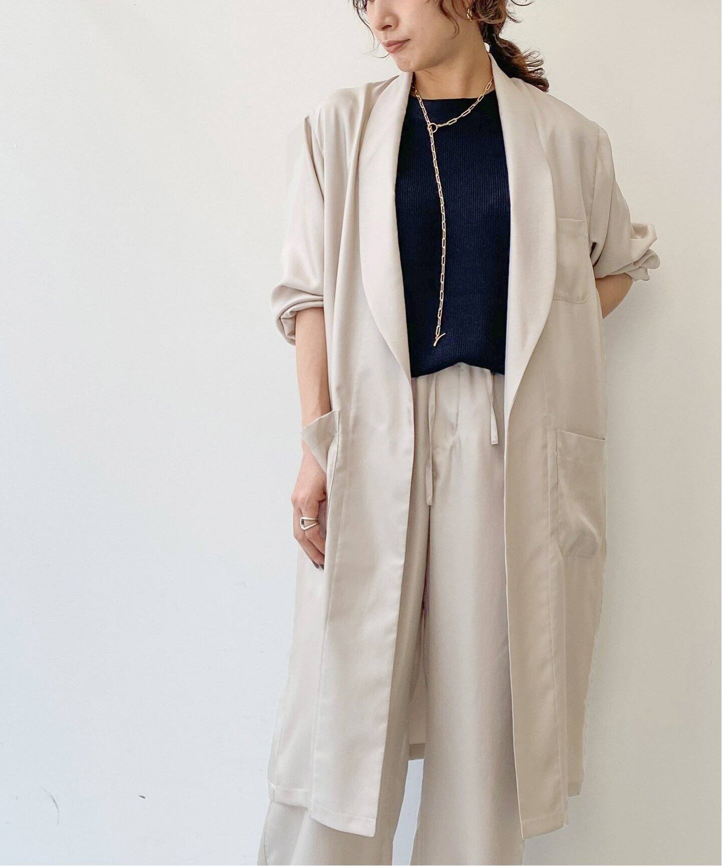 Shawl Collar Satin Gown（その他ブルゾン／アウター）｜L