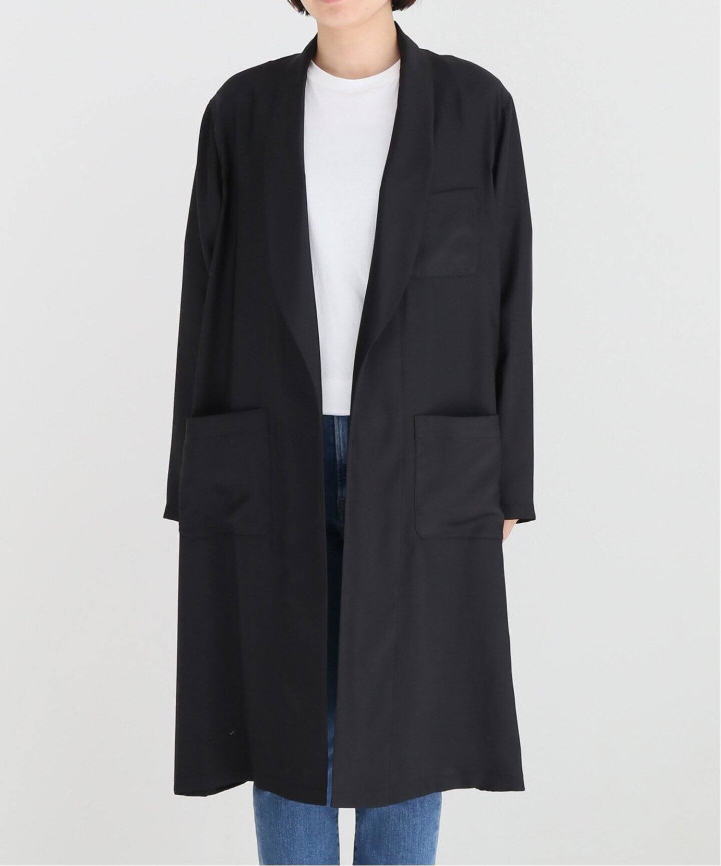 Shawl Collar Satin Gown（その他ブルゾン／アウター）｜L 