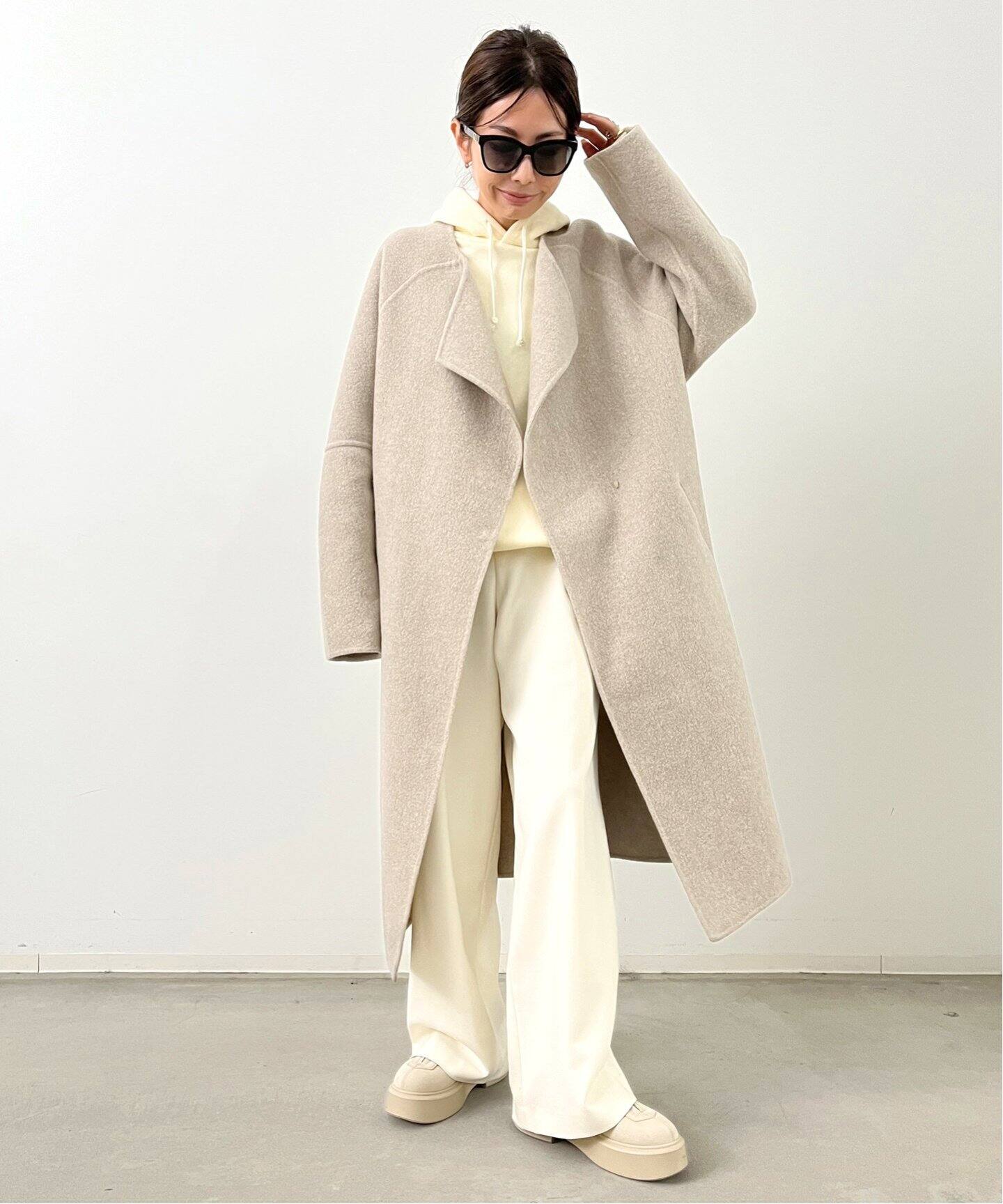 32 PARADIS/トラントドゥ パラディ】Cashemere Wool No Collar  