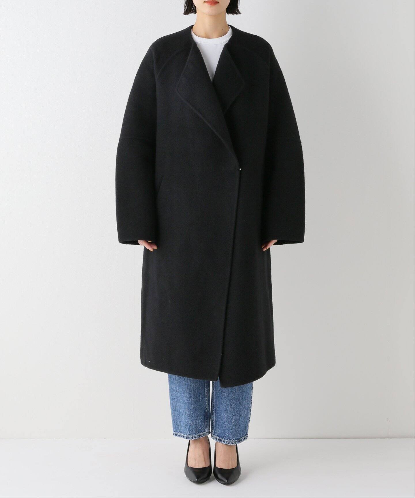 32 PARADIS/トラントドゥ パラディ】Cashemere Wool No Collar  