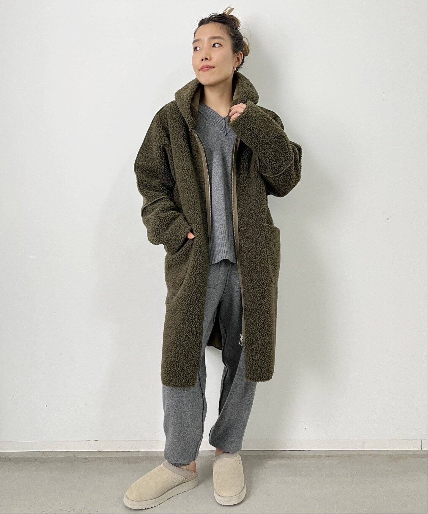 Lou Andrea/ルーアンドレア】Mouton Fake Hood Coat（その他ブルゾン 