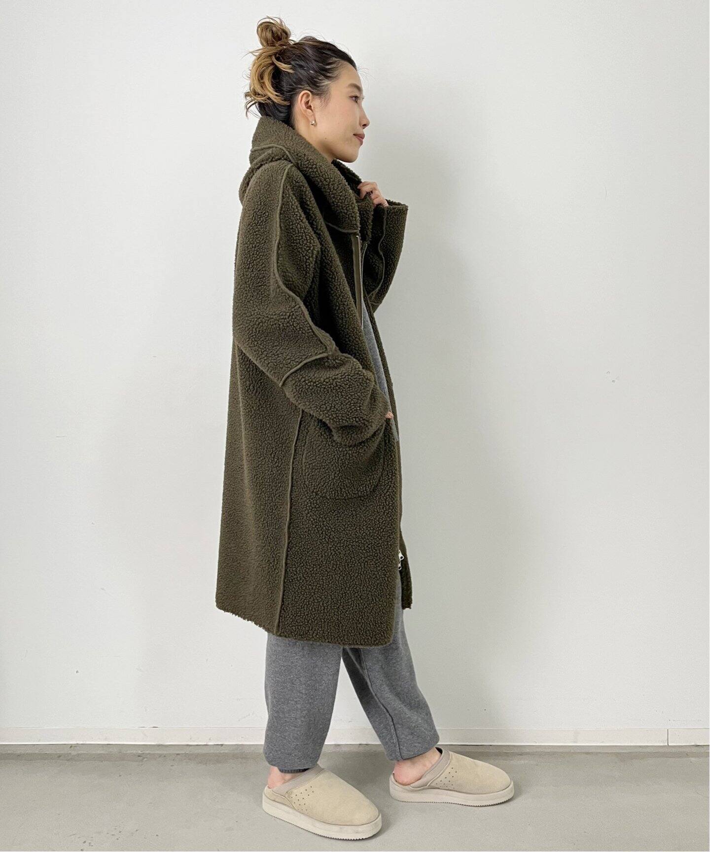 Lou Andrea/ルーアンドレア】Mouton Fake Hood Coat（その他 