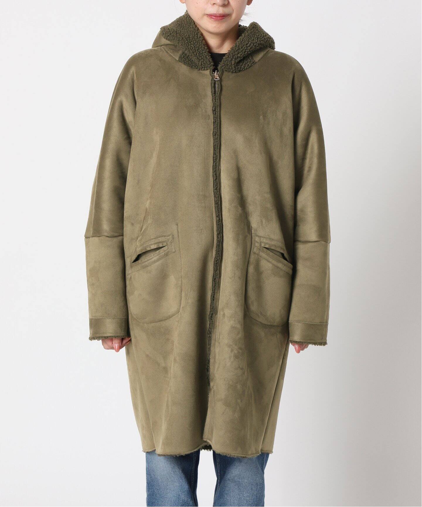 Lou Andrea/ルーアンドレア】Mouton Fake Hood Coat（その他ブルゾン  