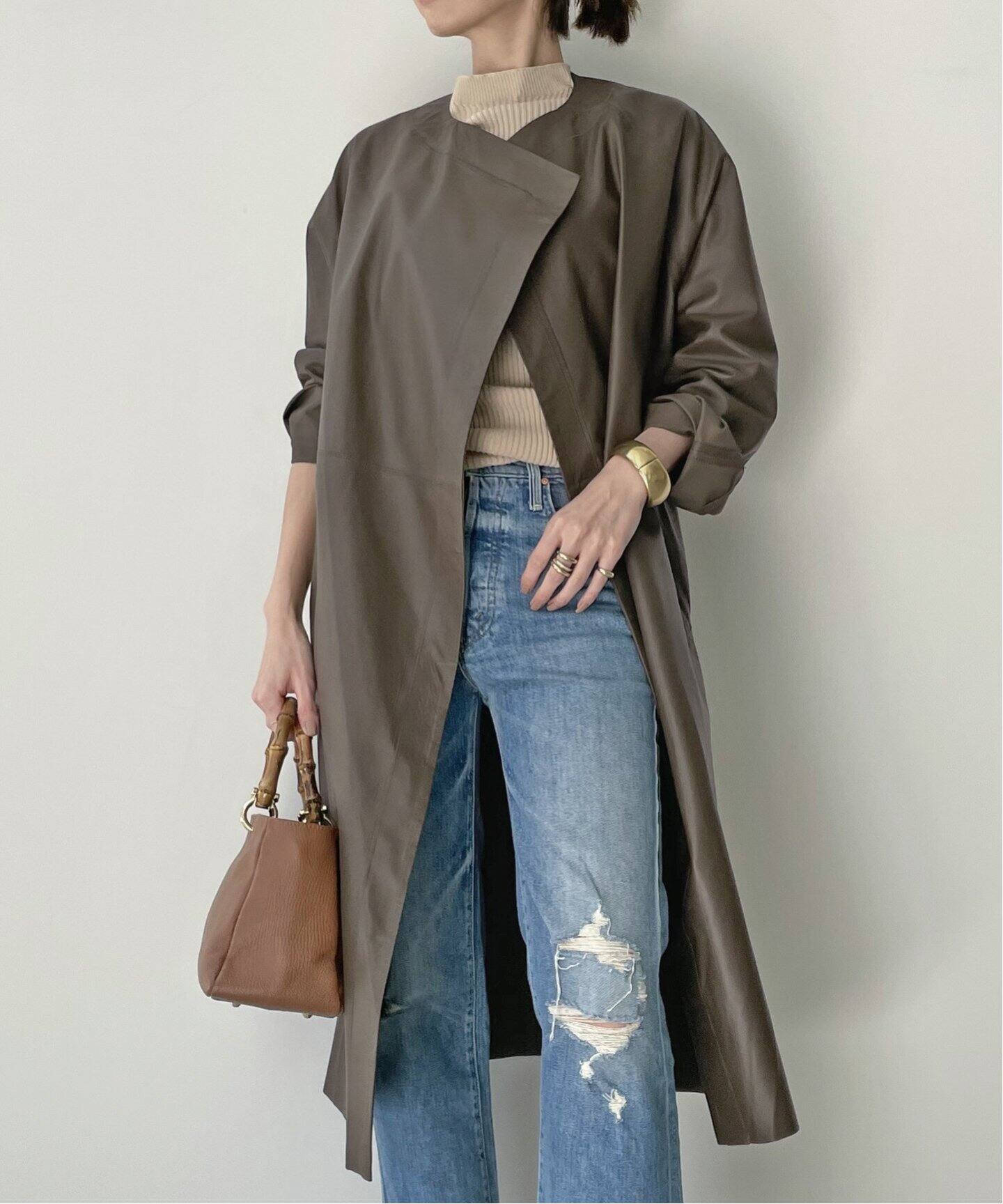 32 PARADIS/トラントドゥ パラディ】N/C COAT (Nappa Leather)（その他  