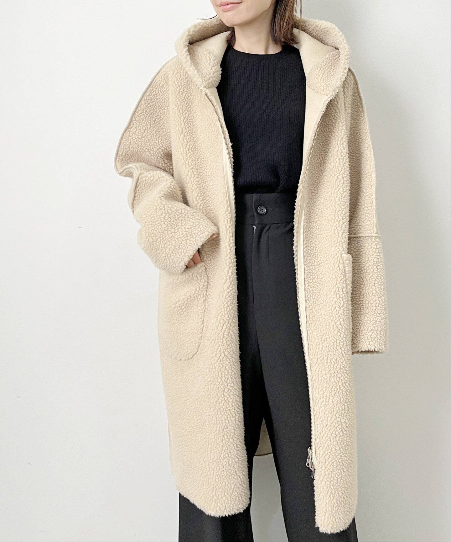 Lou Andrea/ルーアンドレア】Mouton Fake Hood Coat（その他 