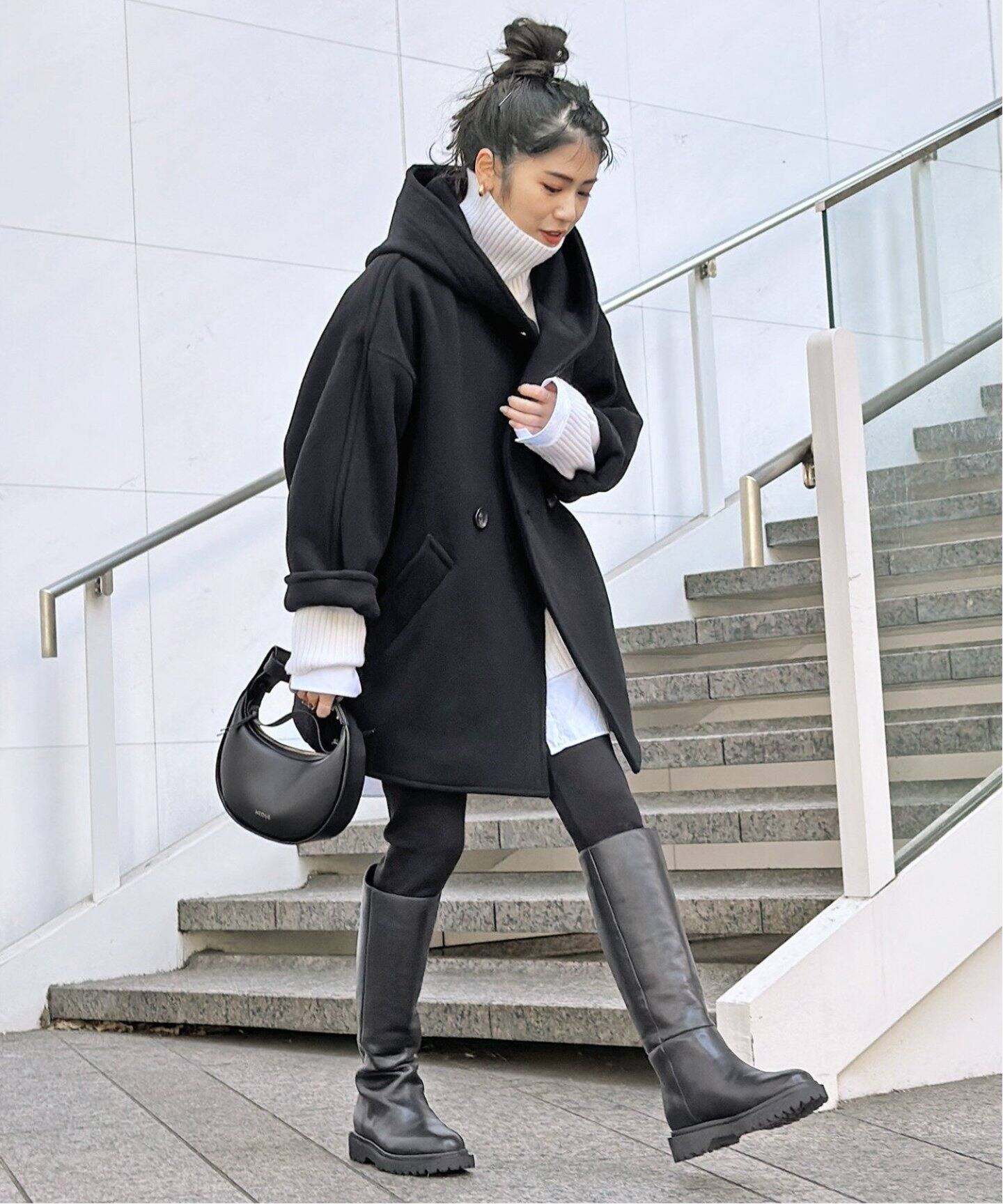 AP STUDIO ライトモッサオーバーフーディコート 高める 