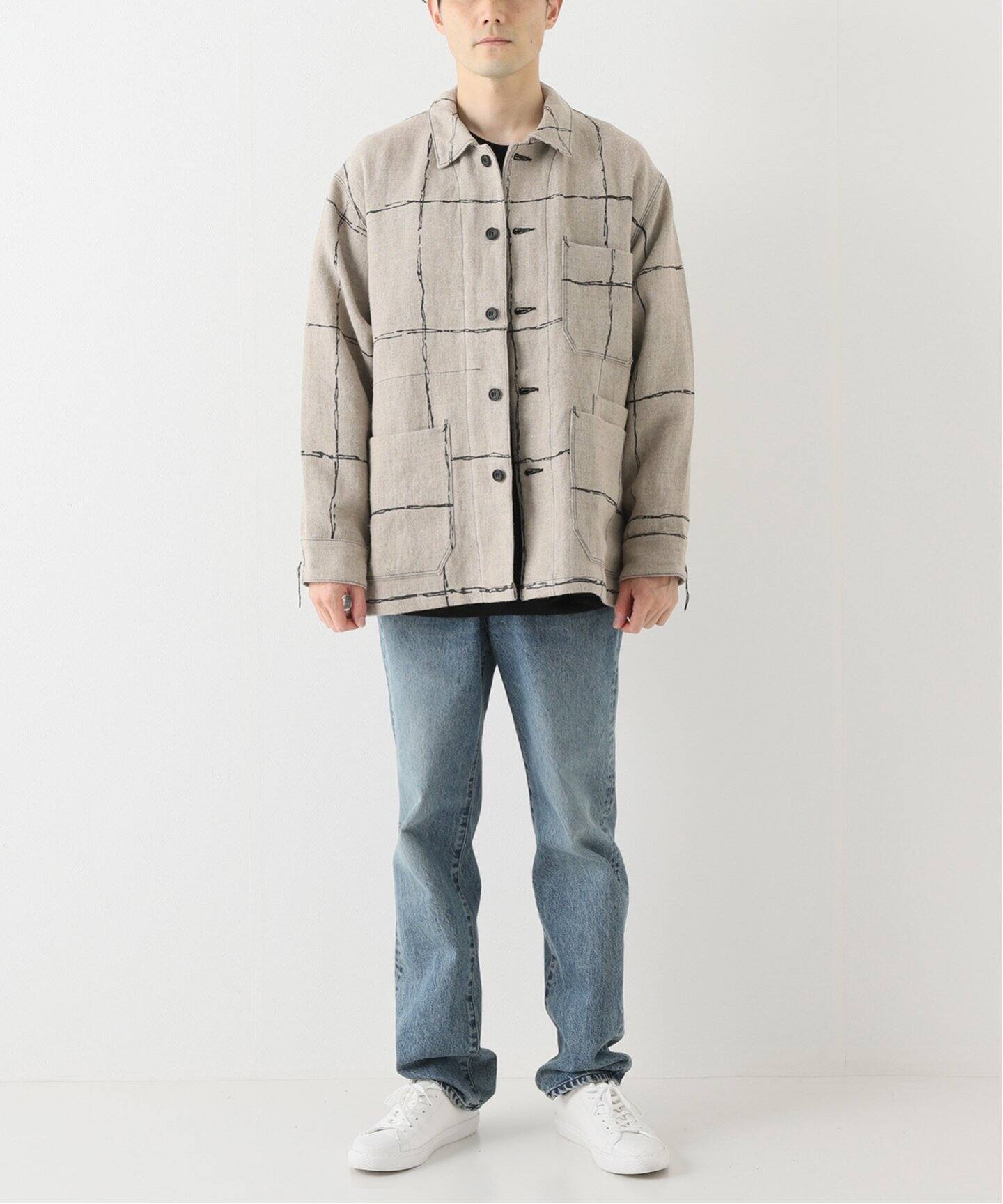ANCELLM / アンセルム】DRAWING CHECK LINEN COVERALL（カバーオール 