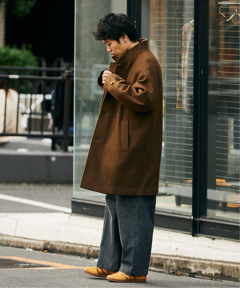 Begin掲載】 ライトメルトン スタンドオーバーコート（ステンカラー 