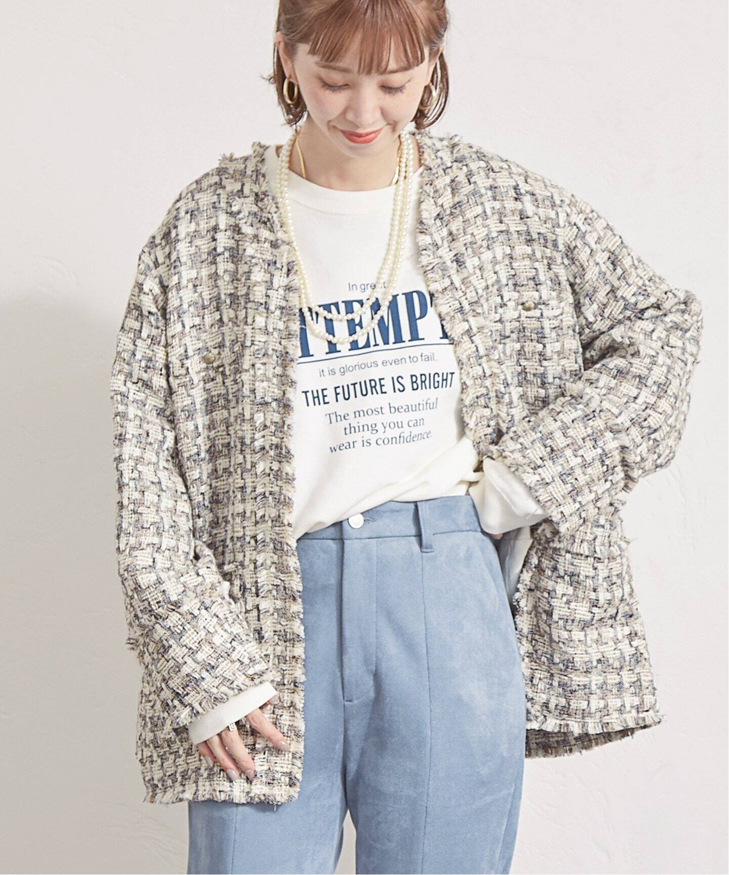 ツイード ジャケットコート B C Stock ベーセーストック 公式のファッション通販 Baycrew S Store