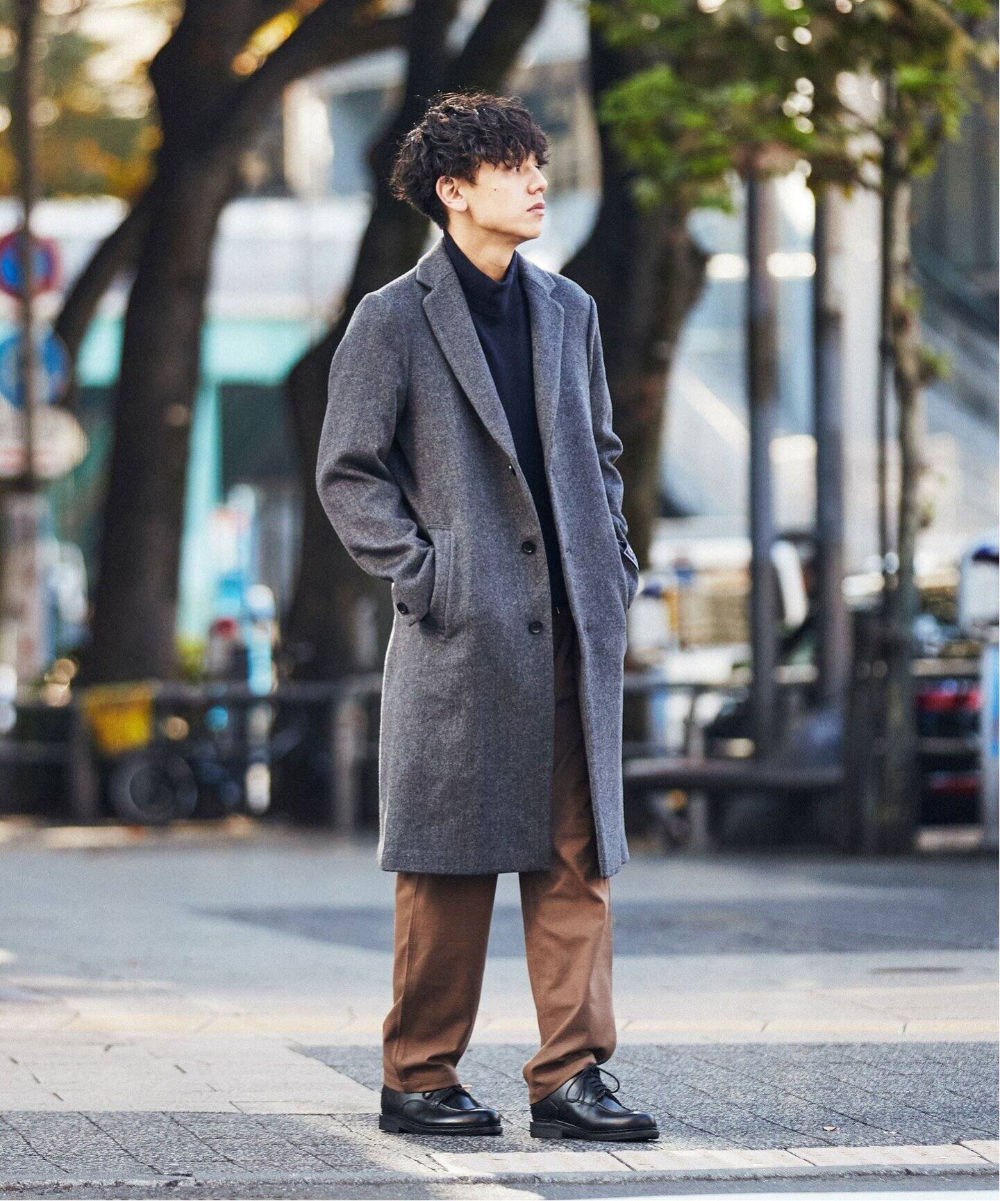 DOUBLE CLOTH ウールチェスターロングコート（チェスターコート）｜B.C  