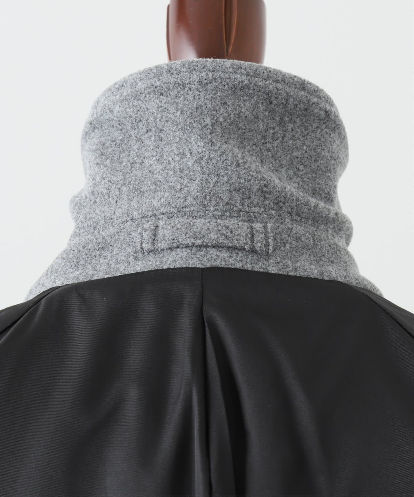 YOKE DOUBLE JQUARD KNIT BAL COLLAR COAT
