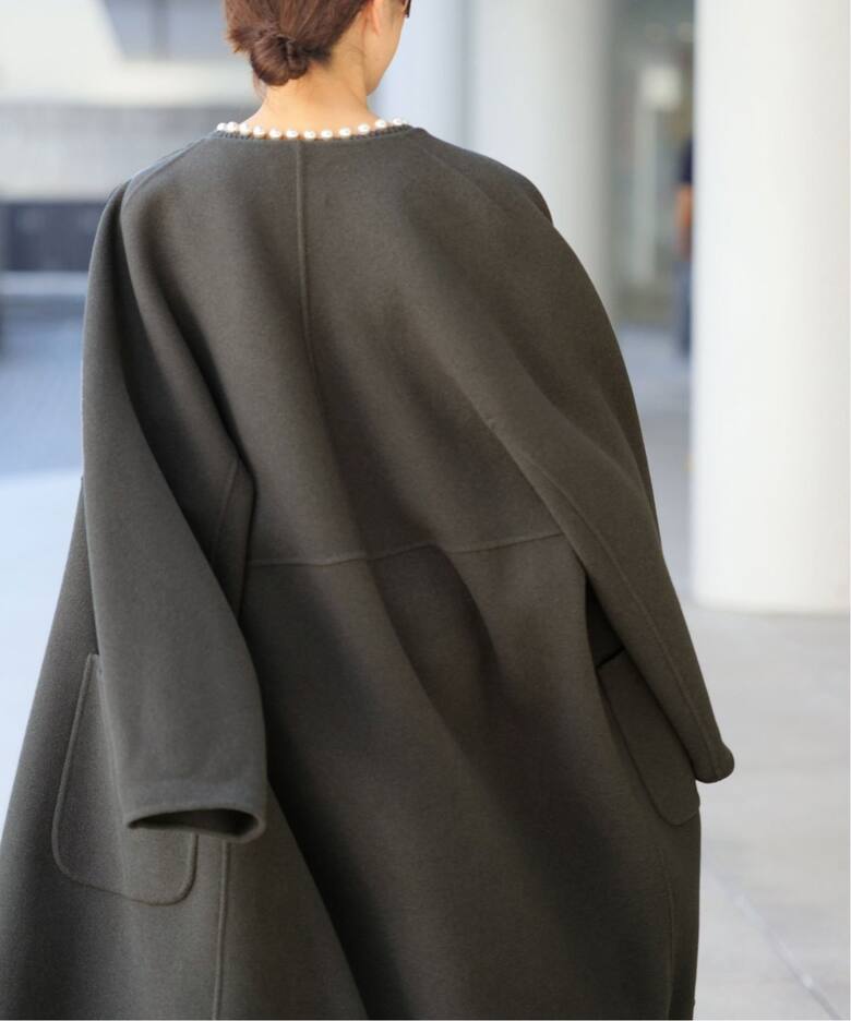 追加》ノンミュールジングウールリバーコート（ノーカラーコート  