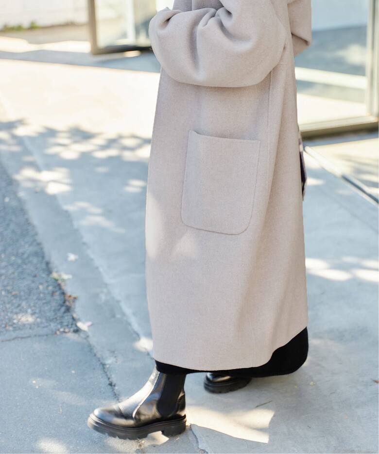 追加》ノンミュールジングウールリバーコート（ノーカラーコート  