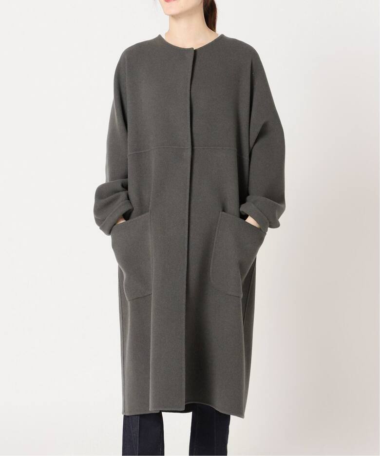 追加》ノンミュールジングウールリバーコート（ノーカラーコート  