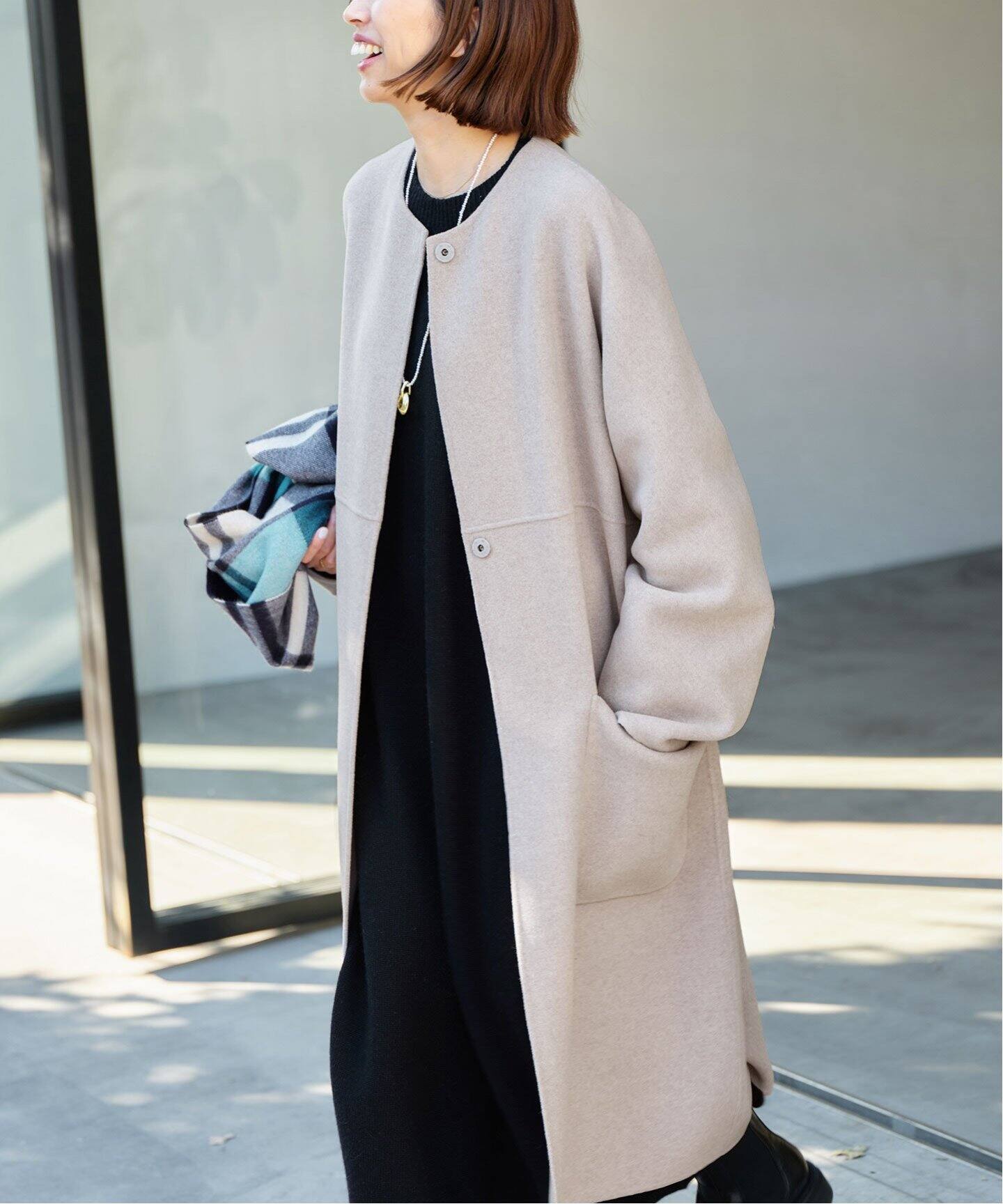 イエナ ウールコート｜IENA ウールノーカラーコート 