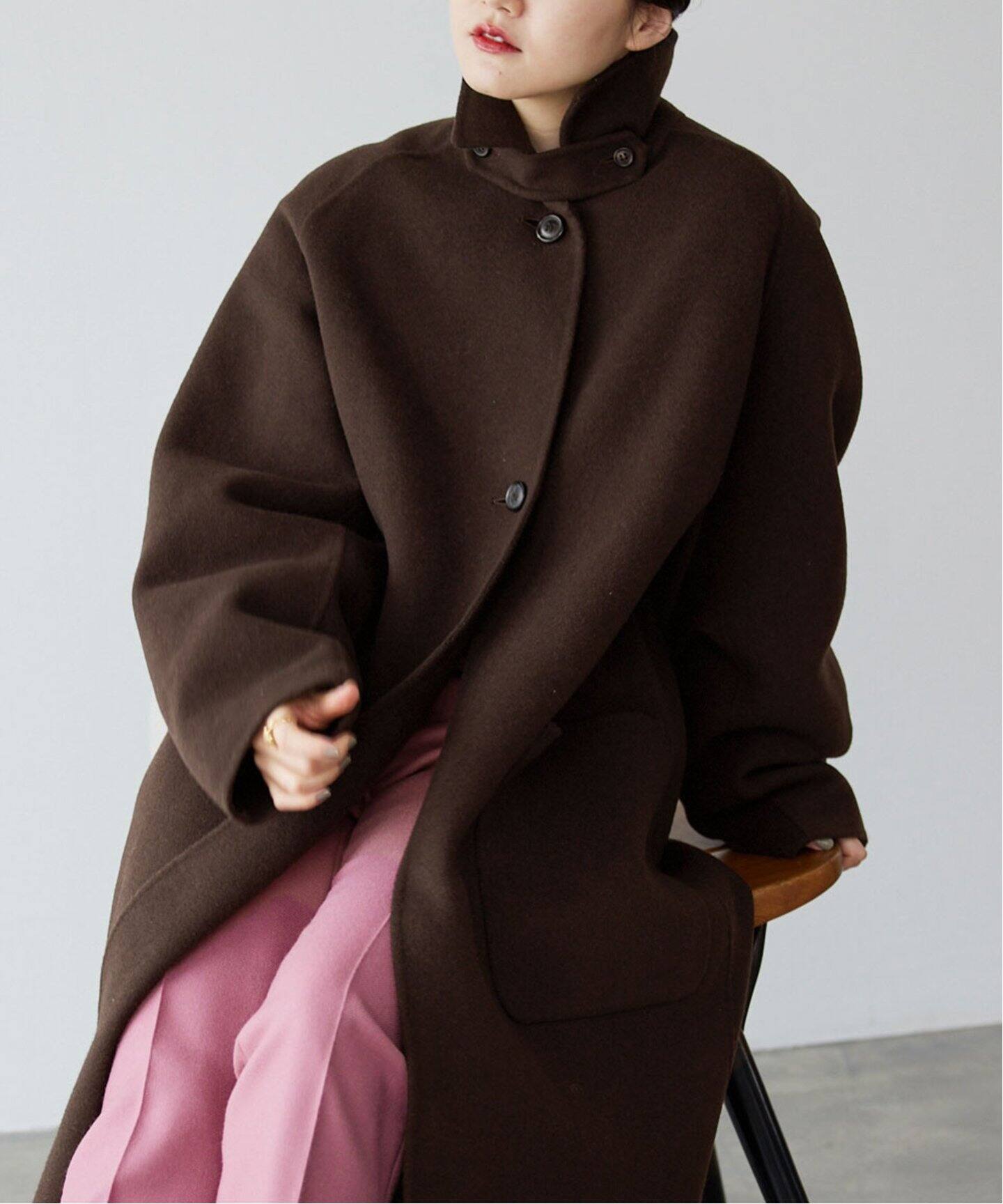 IENA MANTECOダブルフェイスコート グレー 36 硬 