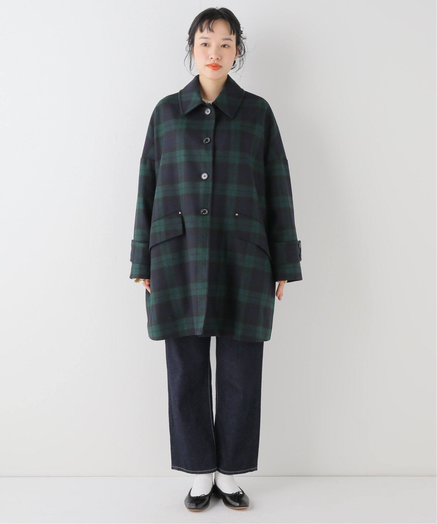 MACKINTOSH 勇ましく ゴム引きコート ブラックウォッチ