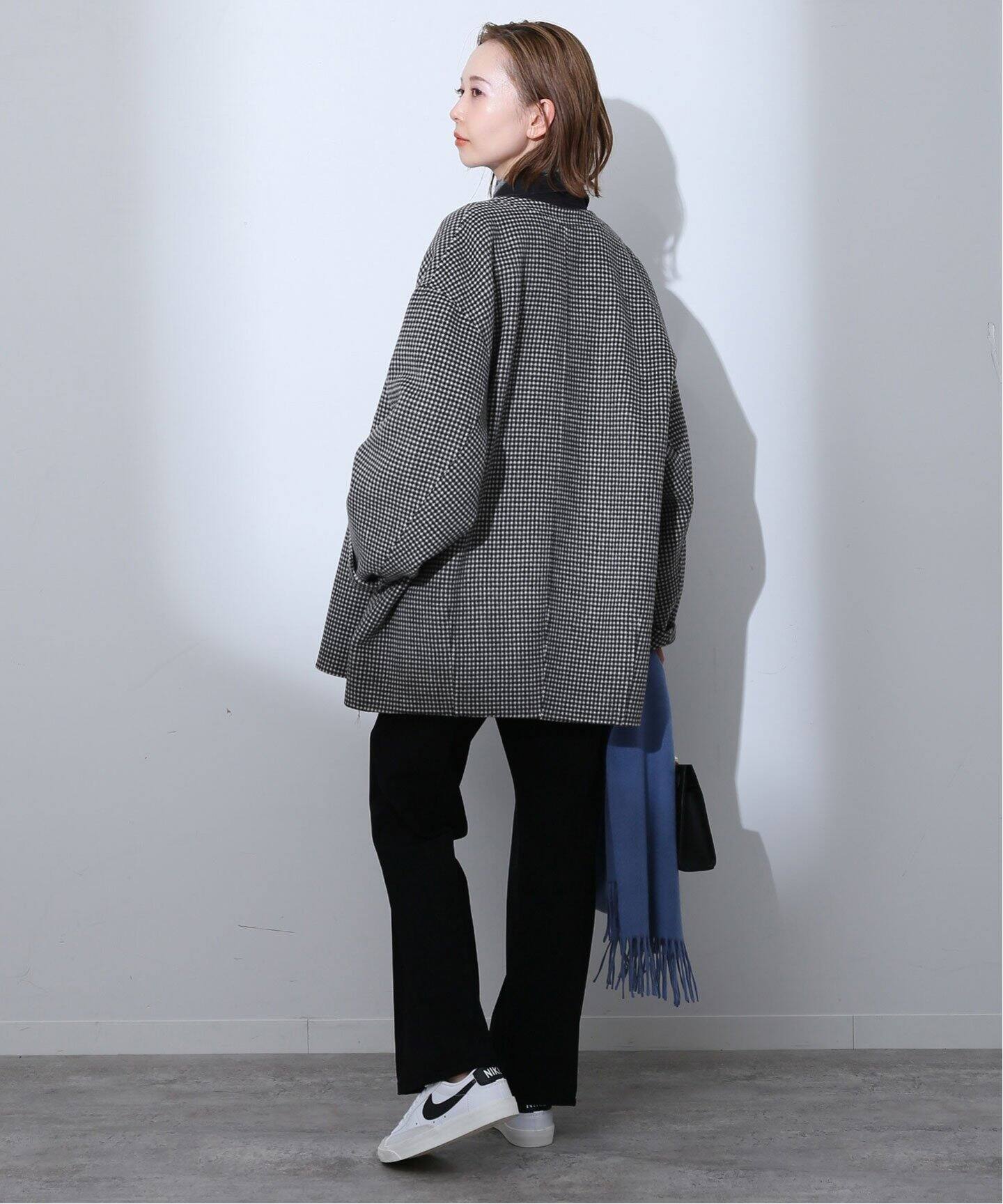 追加》HAMILTONダブルフェイスウールショートコート（ノーカラーコート  