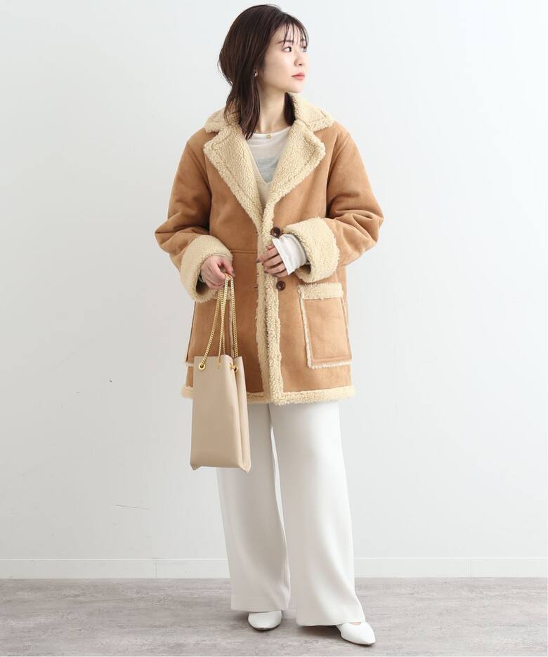 フレームワーク購入 furry リアルムートンコートジャケット大きい新品 