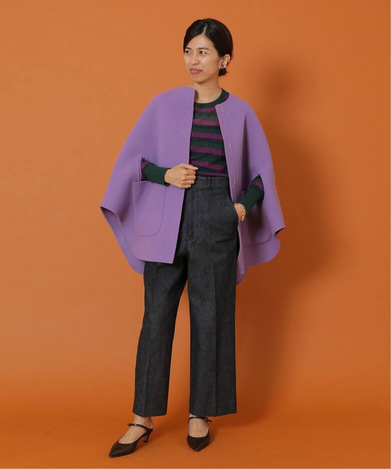 IENA LA BOUCLE S160 ダブルフェイスマントショートコート - ポンチョ  