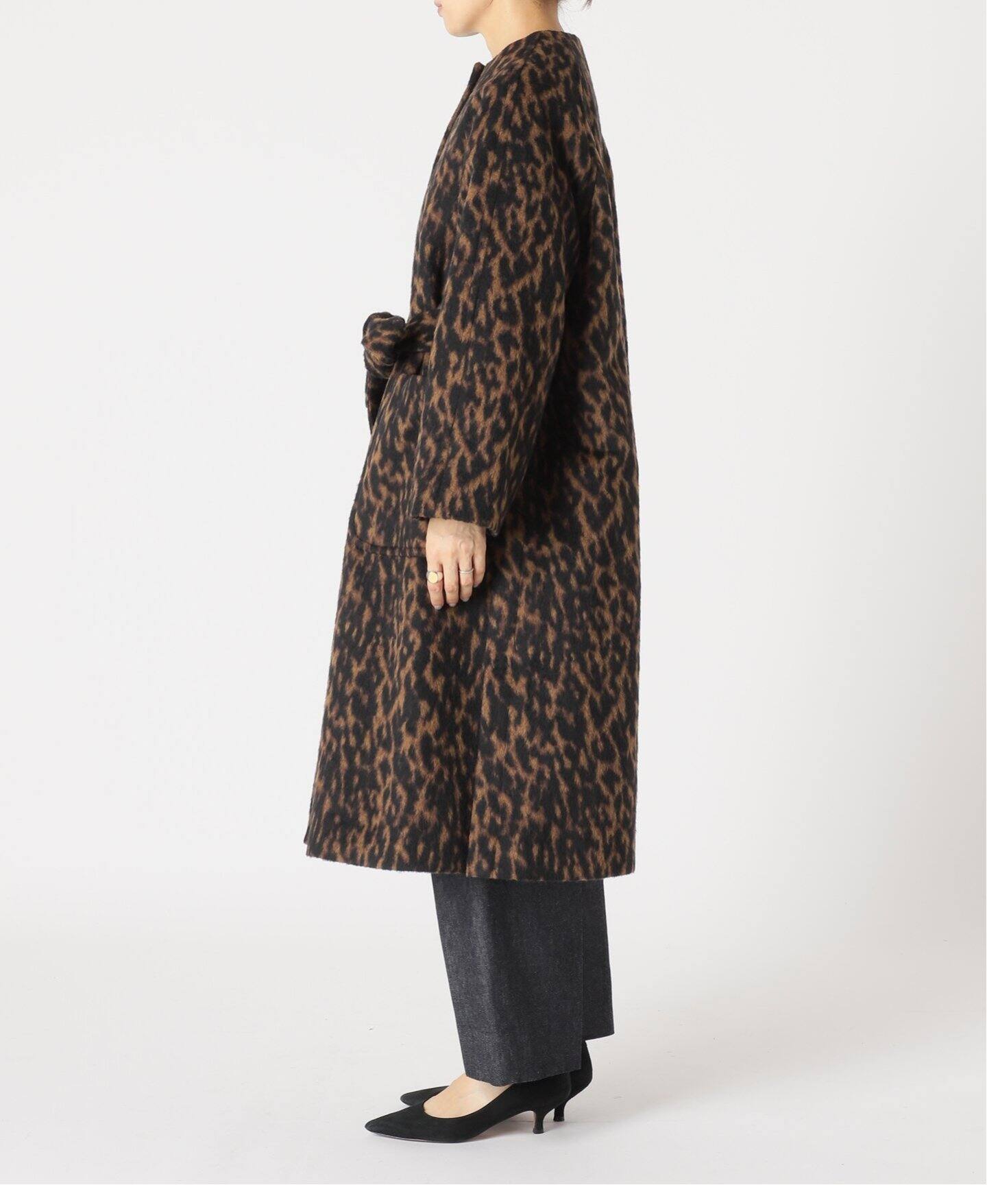 ヴェルメイユパーイエナ レオパード柄 ヒョウ柄 ガウン ロングコート  