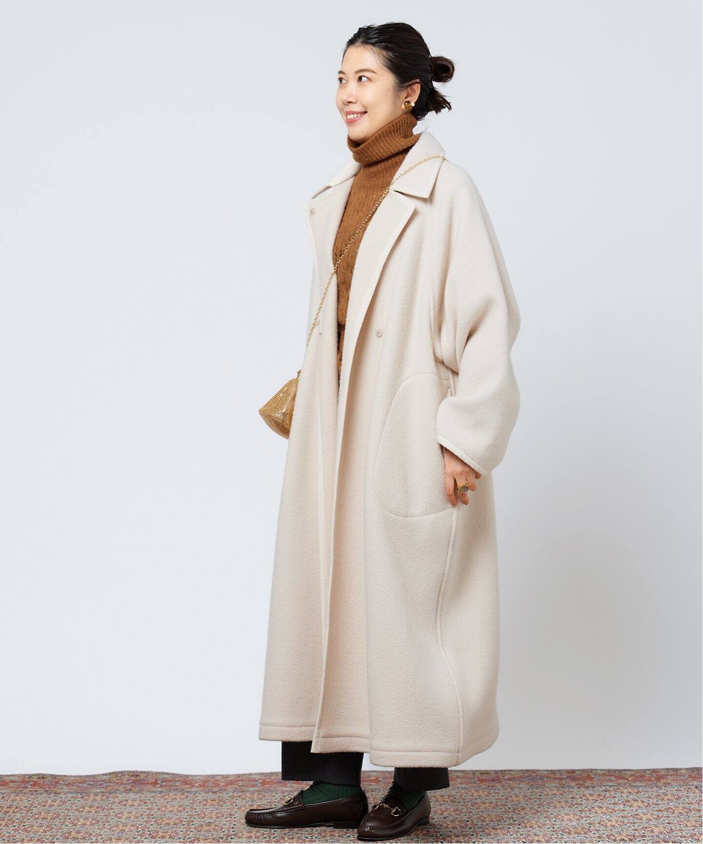 IENA LA BOUCLE シープウールトリミングコート（その他ブルゾン 